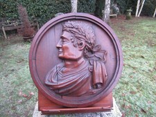 Emile De Vynck belgischer Flüchtling 1914-24 geschnitzte Eiche Roundel 18" walisisch Lloyd George