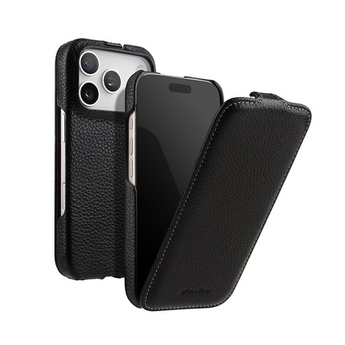 Vertikal echt leder slim - slim, flip