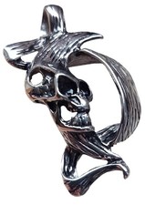Edelstahl Anhänger 316L Totenkopf Mond Totenkopf-Schmuck Biker-Schmuck Schädel
