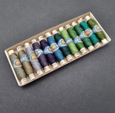 12 Rollen Nähgarn MEZ Progress Perlcordonnet 100% Baumwolle Bunte Mischung 7