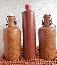Konvolut antike 3 Stück Steingut Flaschen  Steinzeug  je.Inh -0,7L