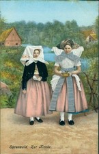 Ansichtskarte  Spreewälderinnen Zur Kirche Spreewald Tracht Frauen um 1910 -II