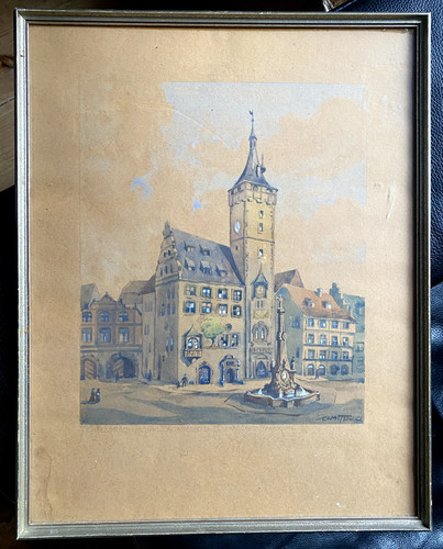 Aquarell rathhaus würzburg - aquarell,