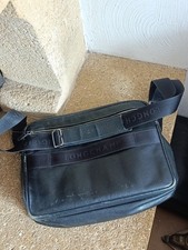 Longchamp Umhängetasche Leder Schwarz Vintage 