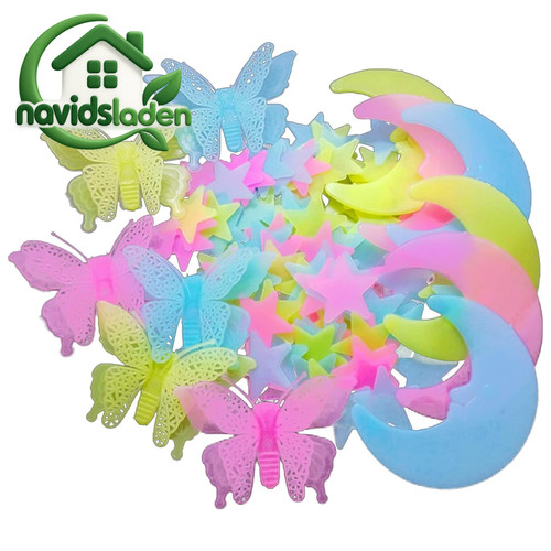 Leuchtsticker wandtattoo set - leuchtsticker,