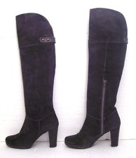 Graue Overknee Stiefel