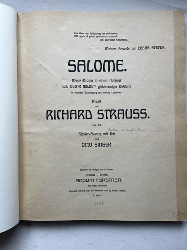 Noten strauss salome - strauss.,