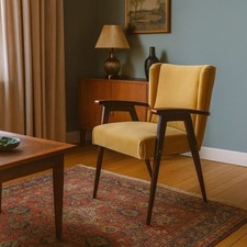 Vintage Sessel Stoff Holz