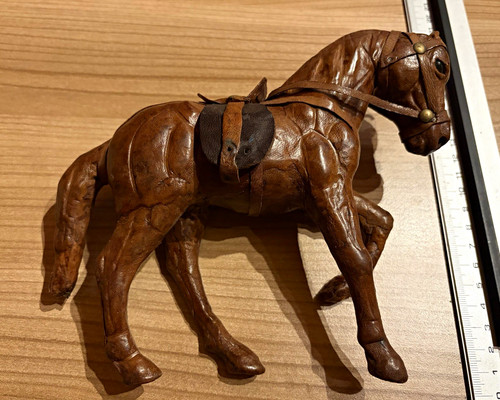 Leder pferdefigur braun - leder,