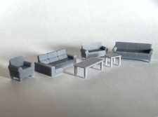 SET Konvolut Wohnzimmermöbel HO 1/87 Maßstab Couch Sofa Tische