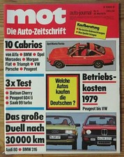 MOT 11/79 10x Cabrios,Test:Saab 99 turbo,Peugeot 604 ti,Datsun Cherry,Fleetwood