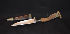 Antiker Hirschfänger / Trachtenmesser mit Lederscheide von Steyr