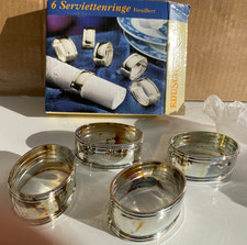 Versilberte Serviettenringe 4er Set Elegante Serviettenhalter Tuchhalter Eduscho