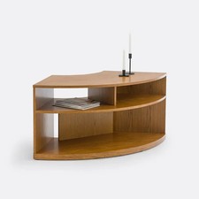 TV-Eckschrank Eiche - kompakt, 2 Ebenen, moderner Medienaufbewahrung