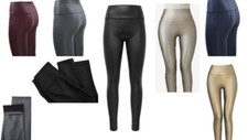 Damen kunstleder leggings - ,