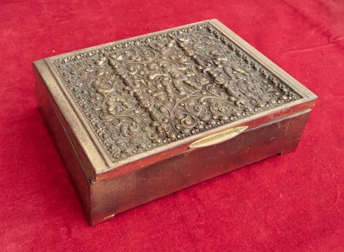 Antike messing schatulle - antike,