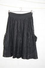 Damen Rock schwarz, Volants, Glanzstoff,  Spitze, Unterrock Gr. 44, neuwertig