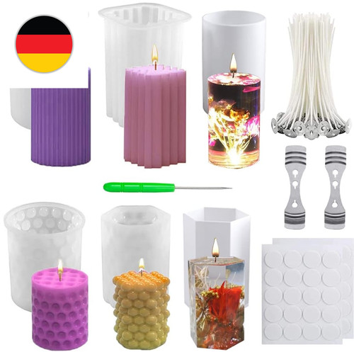 6pcs silikon kerzenform kit - silikon,