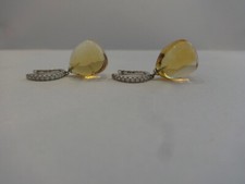 Citrin Creol Ohrhänger , Traum Farbe , 750 er Gold und Brillanten