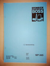 Betriebsanleitung / Handbuch Steinbock Boss Gabelstapler WP 20D Stand 1989