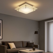 Deckenlampe Deckenleuchte Designlampe Metall Glas quadratisch Wohnzimmerleuchte