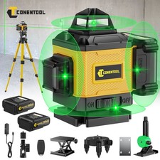 16 Line Laser Level 360° Kreuzlinienlaser Selbstnivellierend mit 2*Akkus+Stativ