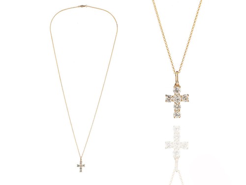 Kette anhänger kreuz 18kt - anhänger,