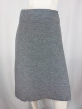 Hessnatur Damen Rock Schurwolle Gr. 40 L XL Grau