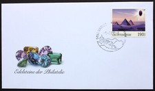 Liechtenstein 2024 Ersttagsbrief FDC Pyramiden Briefmarke Edelstein Sugilith