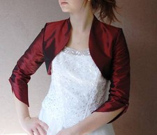 Jacke 36 creme bordo Bolero Brautjacke zu Brautkleid Ballkleid Abendkleid neu