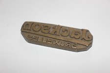 1 x alter Stempel Messing Druckplatte Vintage Deko Jackson Bruxelles