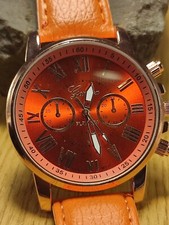 Damen Marken Armbanduhr Uhr Geneva Zeitlos modern auffällig im Sommer Design