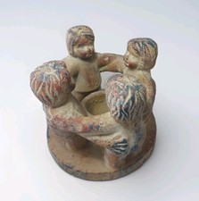 Teelichthalter Freundeskreis Circle Of Friends Keramik Handmade Braun Schwer Ton