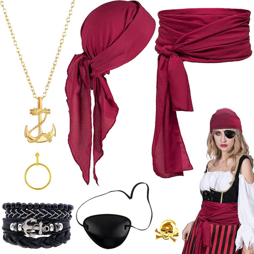 Piratenkostüm zubehör set - piratenkostüm,