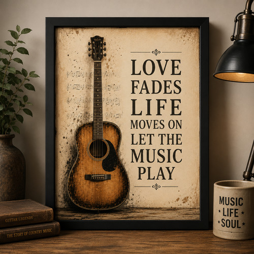 Vintage gitarre wandbild - gitarre,