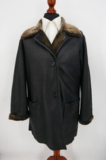 Cerruti Damen Lammfell Lederjacke Gr.38 100% Leder Mantel Schwarz Top Zustand