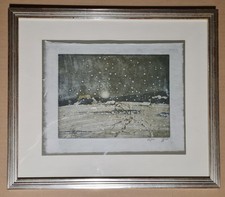 HORST JANSSEN Original Radierung handsigniert Nr. 66/100 Rahmen Schneelandschaft