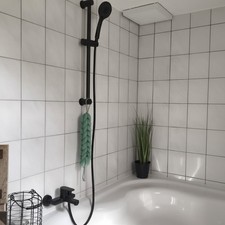 Badewannenarmatur Schwarz Set, Badewanne Wasserhahn mit Handbrause, Duschsyst...