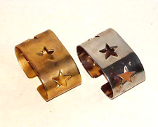 2 Serviettenringe Metall Messing, Sterne, gold und silber, Leonardo, ca.5,5 cm