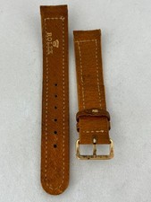 Rolex Bubbleback 16,5mm Lederarmband hellbraun mit Dornschließe 1940er