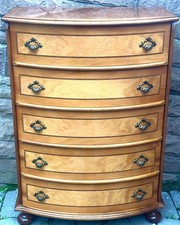 Wunderschöne Massivholz 5 Schubladen Intarsien Kommode 101 cm Hoch