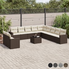 Garten-Sofagarnitur mit Kissen