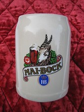 HB München Bier Krug 0,3 l  Keramik MAIBOCK Humpen Seidel Brauerei  H 11  - ∅ 7