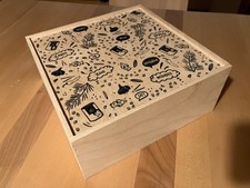 Holzkiste  mit Schiebedeckel BxHxT 25,8x25,8x10,7 cm z.B. für Gewürze