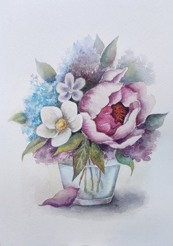Pfingstrose aquarell zart - pfingstrose,
