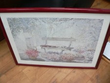 XXL bordeaux roter massiv Holz Bilderrahmen 85 x 65 cm, glänzend lackiert Glas