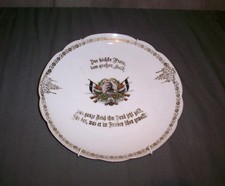 Patriotischer " Hindenburg " Teller , mit Wandhalter , Hersteller ca. 1914 !