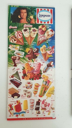 Langnese eiskarte eisschild - eiskarte,