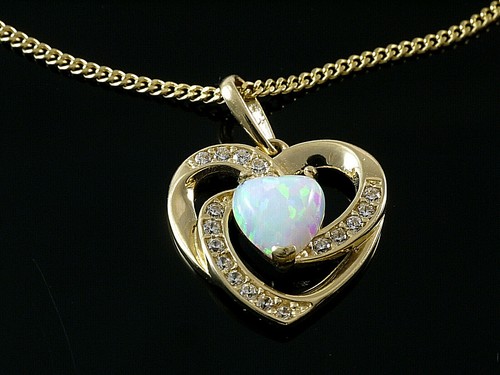 Goldkette mit herz anhänger - mit,