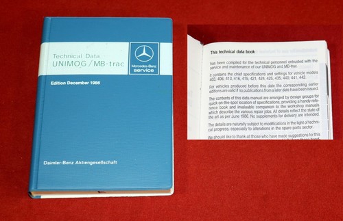 Technical data book mercedes - book,
